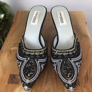 Dyeables Pointed Toe Sequined Kitten Heel 9.5